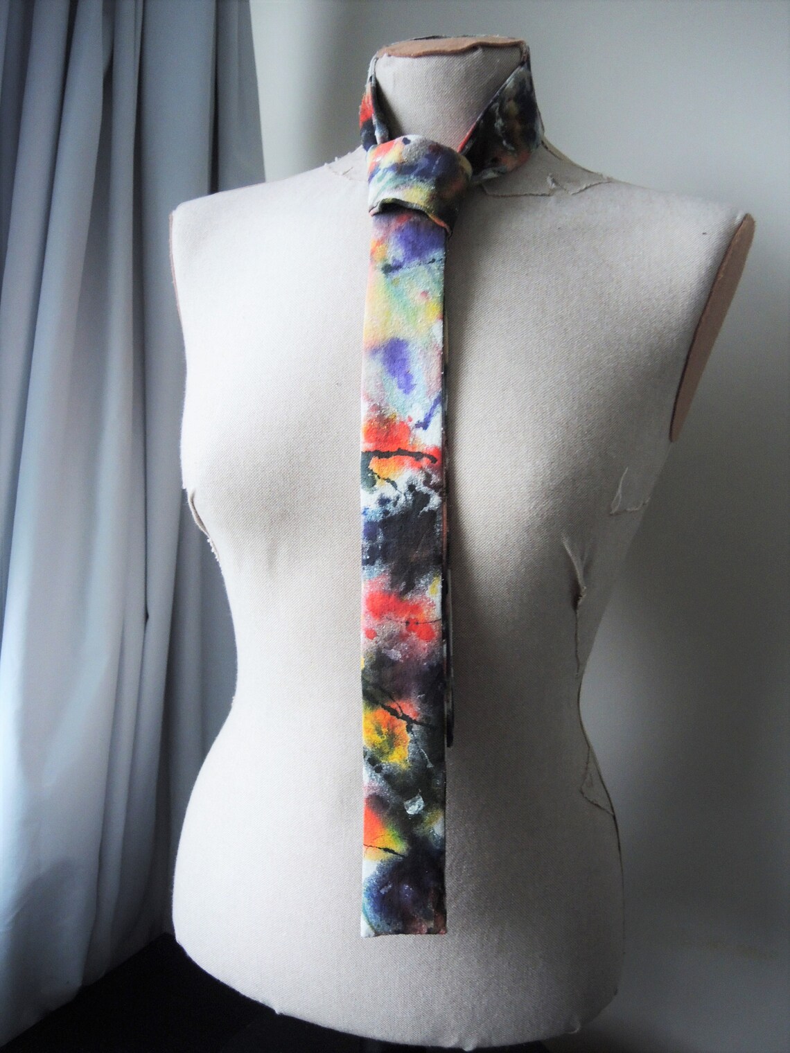 Silk Noil till Tie graffiti Hand Painted Necktie Etsy