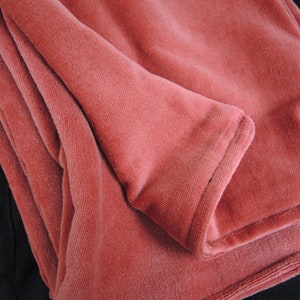 Organic velour scarf Soft red luxury extra long smart dusty pink cotton velvet velour eco-friendly easy care self-lined free UK shipping image 7