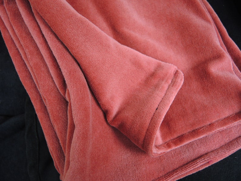 Organic velour scarf Soft red luxury extra long smart dusty pink cotton velvet velour eco-friendly easy care self-lined free UK shipping image 7