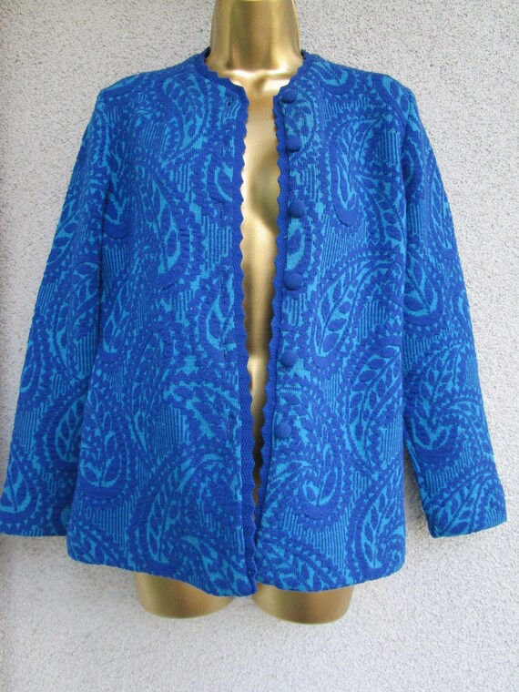 Vintage 60's catalina cardigan Sweater paisly Jacq