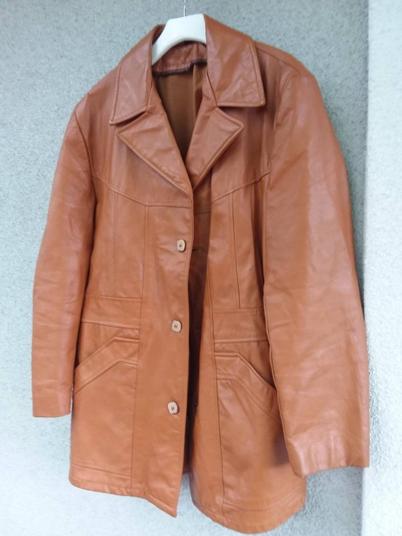 Funky Men's vintage Superfly 70s leather jacket Bl