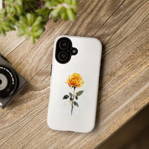 Yellow Rose Floral Tough Hard Phone Case | iPhone 16/15/14/13/12/11 Pro | Samsung Galaxy S23/S22/S21 Ultra