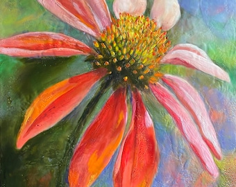 Encaustic floral art print