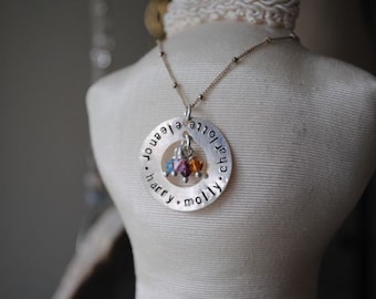 Eternity birthstone necklace