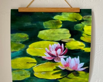 Encaustic lily pad art print