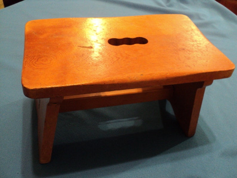 Vintage Pine Step StoolWood BenchFlower Stand