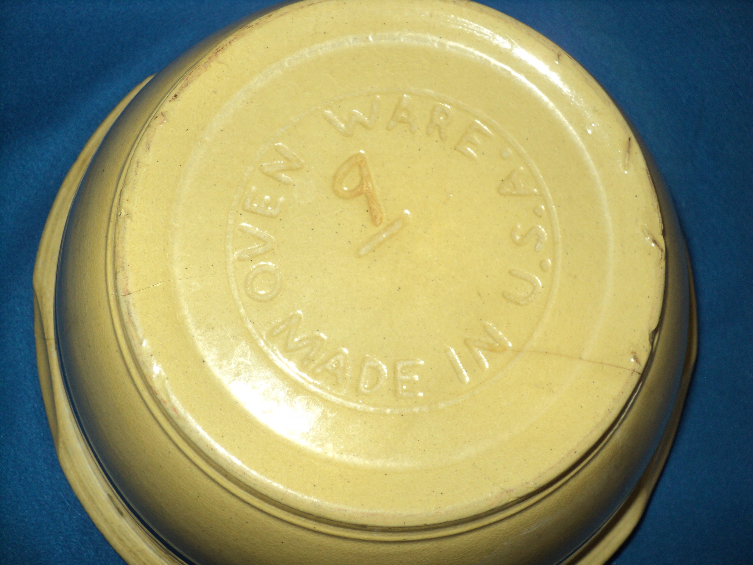 Vintage Made in USA Stoneware Potteryno. 9 Bowlwhite and Blue Striped Etsy