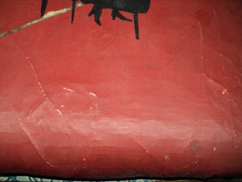 Vintage Vinyl Covered Red and Black--With Legs and Lid Foot Rest