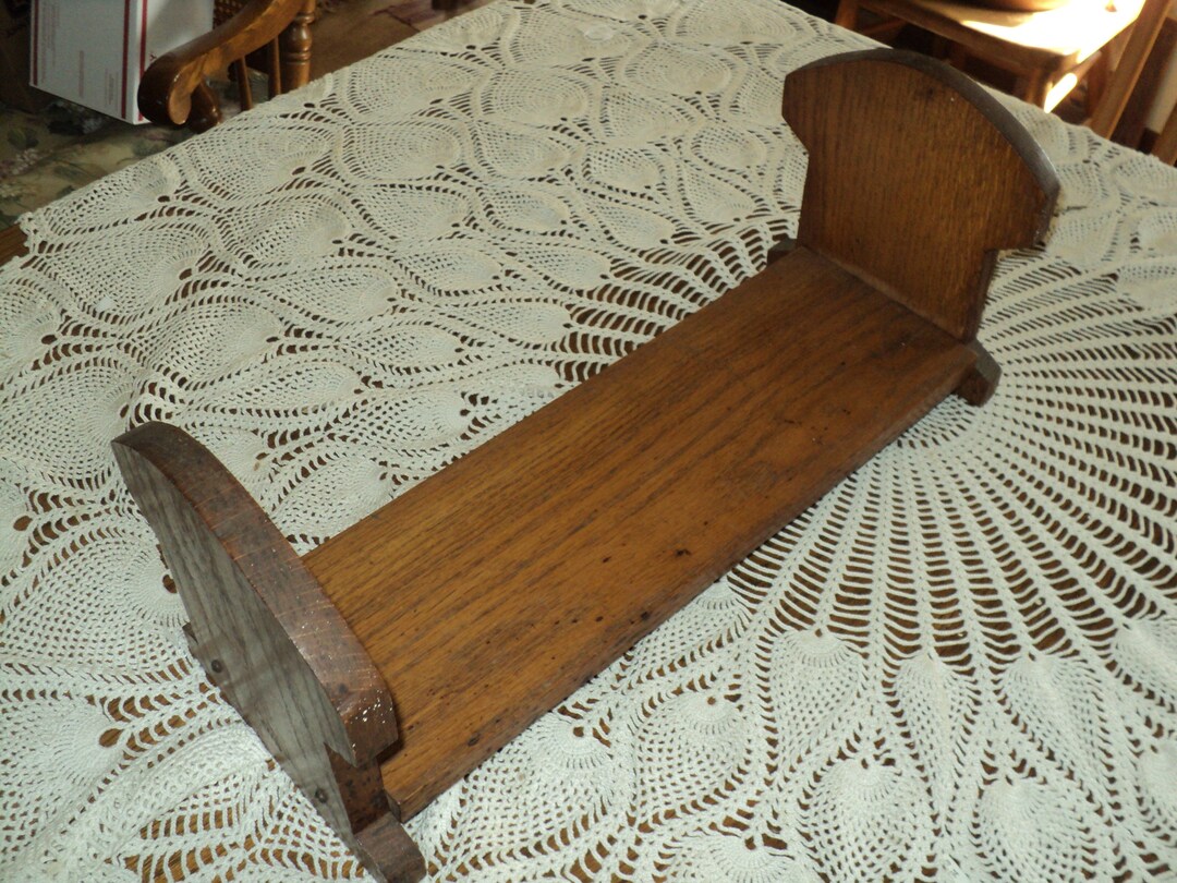 Vintage Oak Wood Book Rack - Etsy