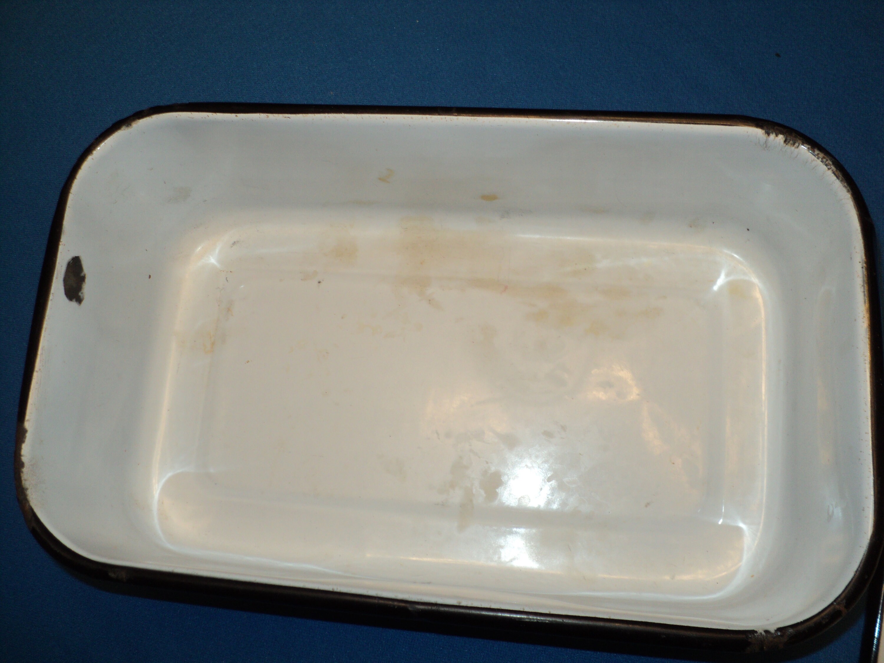 Vintage 40's White Enamel Refrigerator Pan With Lid and Etsy