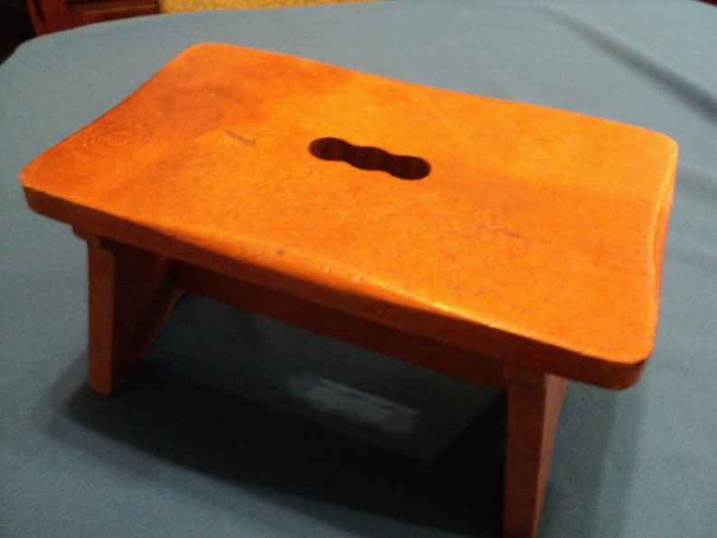 Vintage Pine Step StoolWood BenchFlower Stand