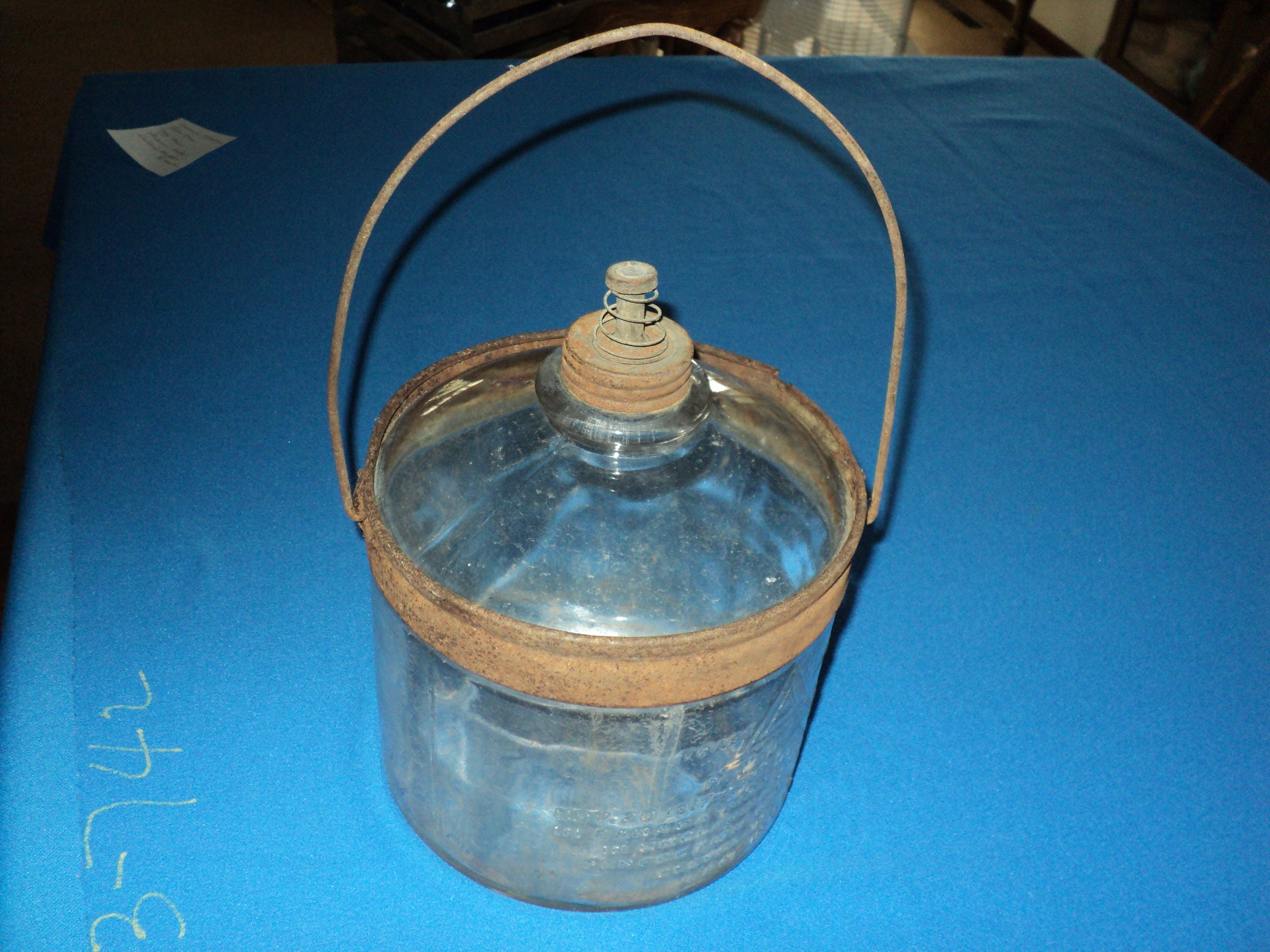 Primitive Antique Kerosene Glass Jar for Perfection Stove Etsy