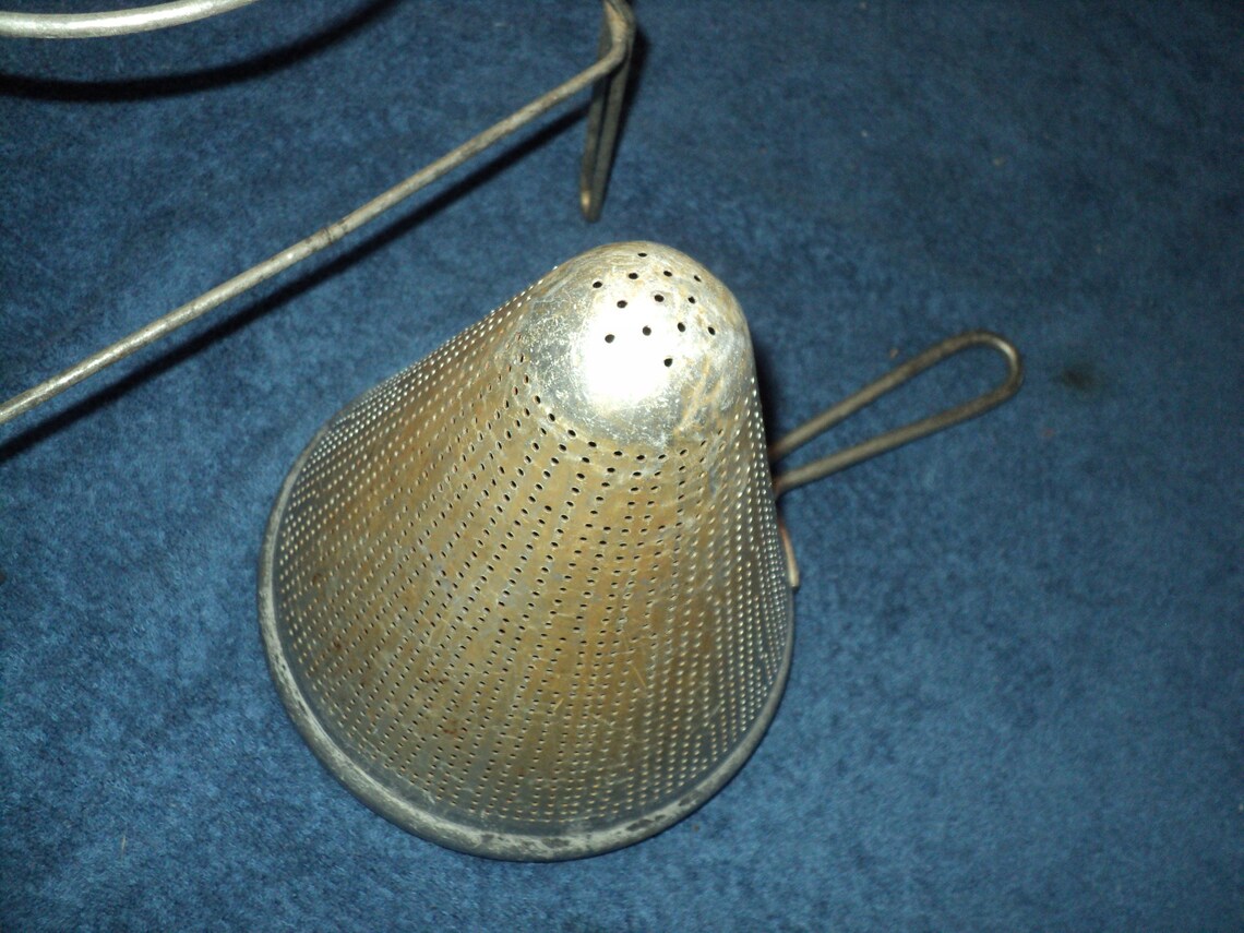 Vintage Strainer Metal Sieve Colander | Etsy