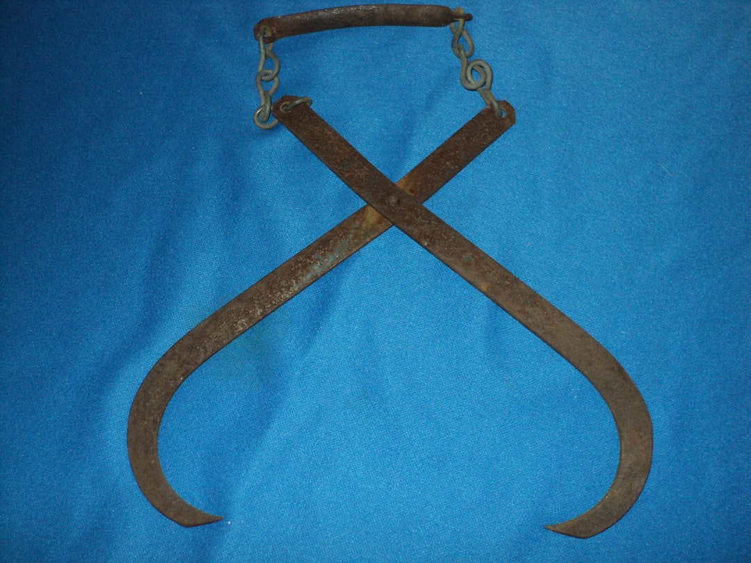 Vintage Metal Ice Tongsheavy Primitive Iron Etsy