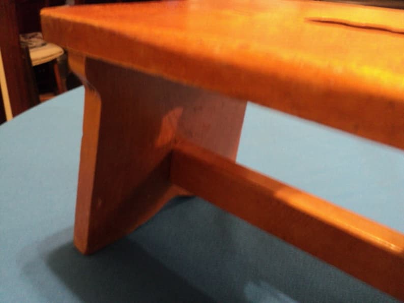 Vintage Pine Step StoolWood BenchFlower Stand