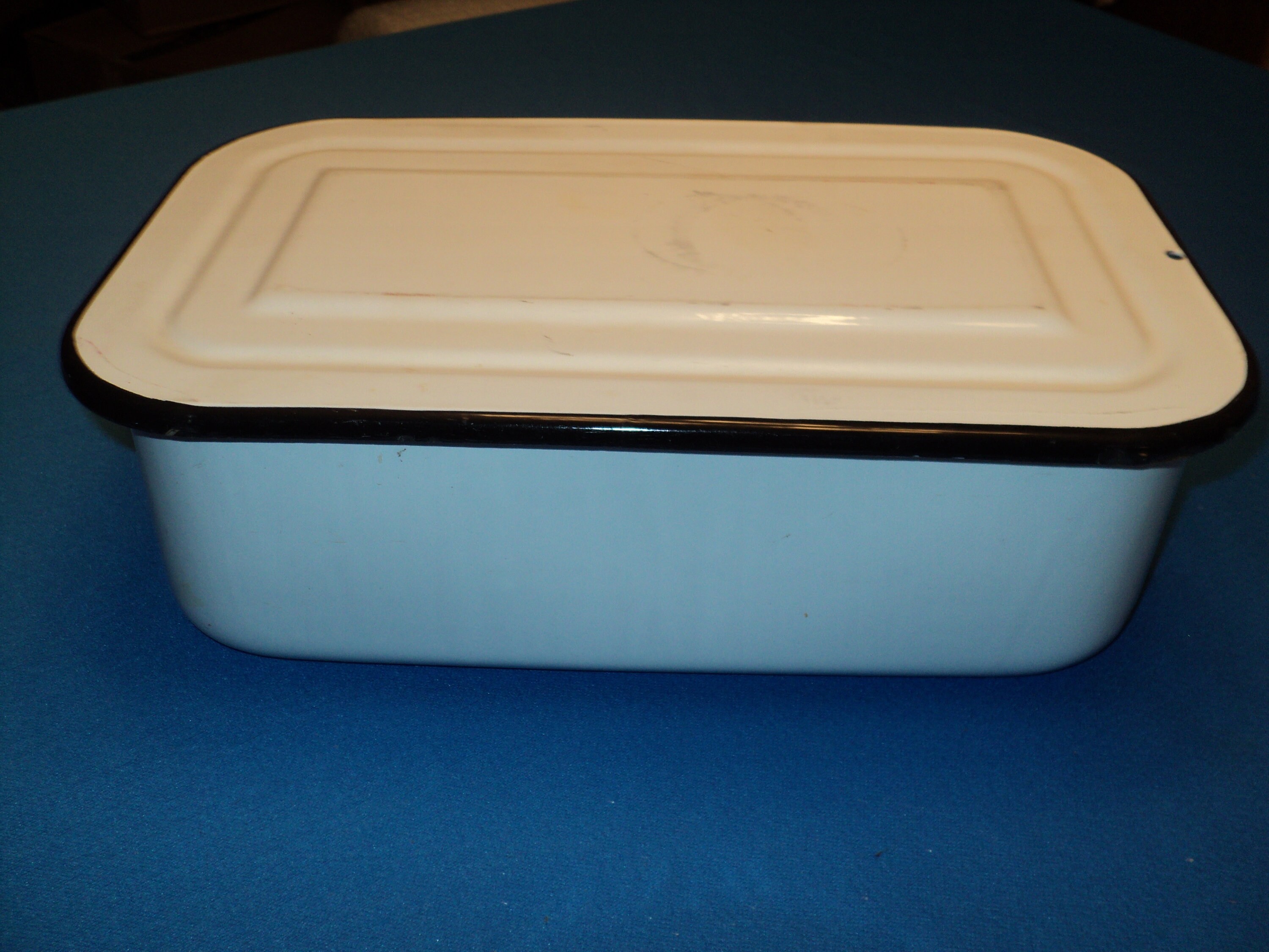 Vintage 40's White Enamel Refrigerator Pan With Lid and Etsy
