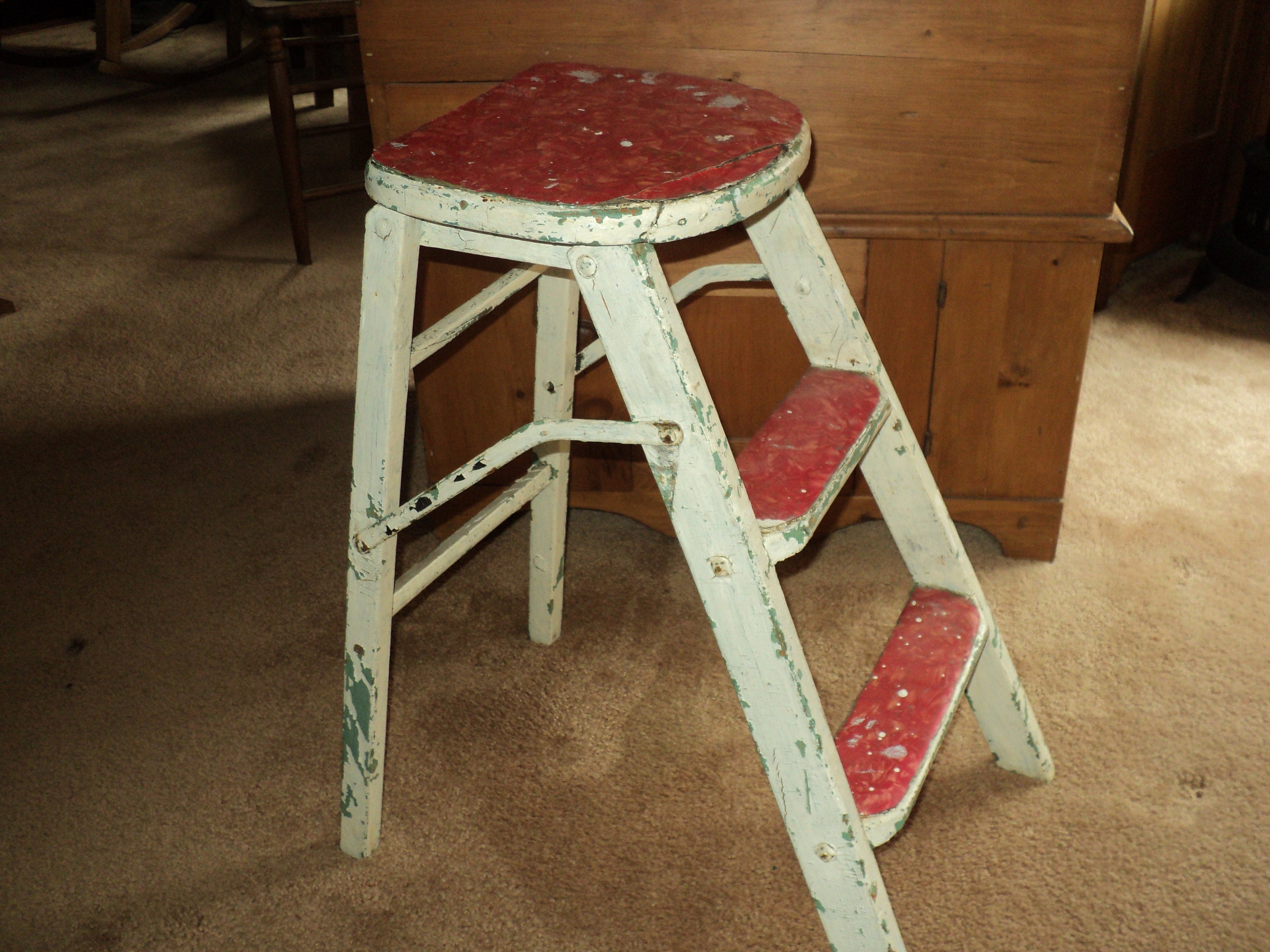 Vintage Wooden Step Stool