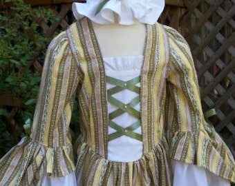 Halloween closed..Girls Colonial Dress..Williamsburg Gown Please read full details before ordering