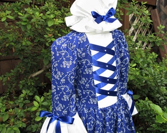 Christmas orders closed..Girls Colonial dress/1700's Costume ..  ..PLEASE read full details inside ad