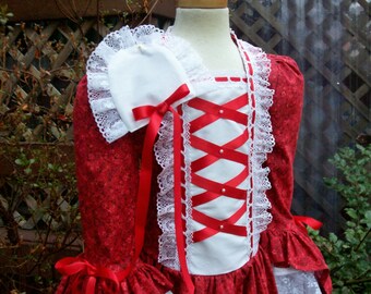 Girls Colonial Dress/. Felicity Ball Gown,double flounce.(please check lead time)