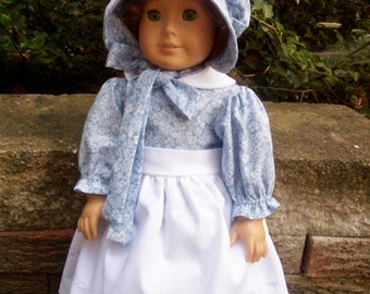 Kirsten Pioneer dress,bonnet,apron for 18 inch dolls..Special order ONLY