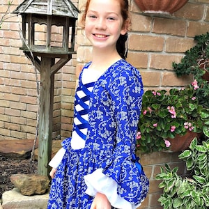 Girls Colonial Dress with double flounce at sleeve(PLEASE check details in ad before ordering)