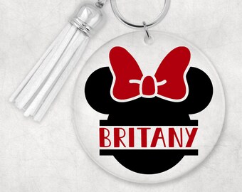 Monogram Mickey ears custom acrylic keychain