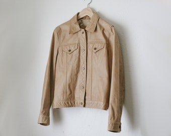 guess cream leather jacket