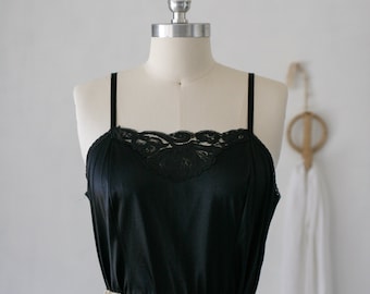 Vintage 80's 90's Black Lace Trim Camisole/Lingerie