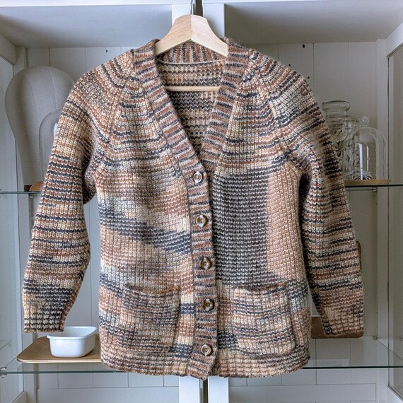 H A N D M A D E   Vintage Multi Tone Brown V-Neck… - image 3