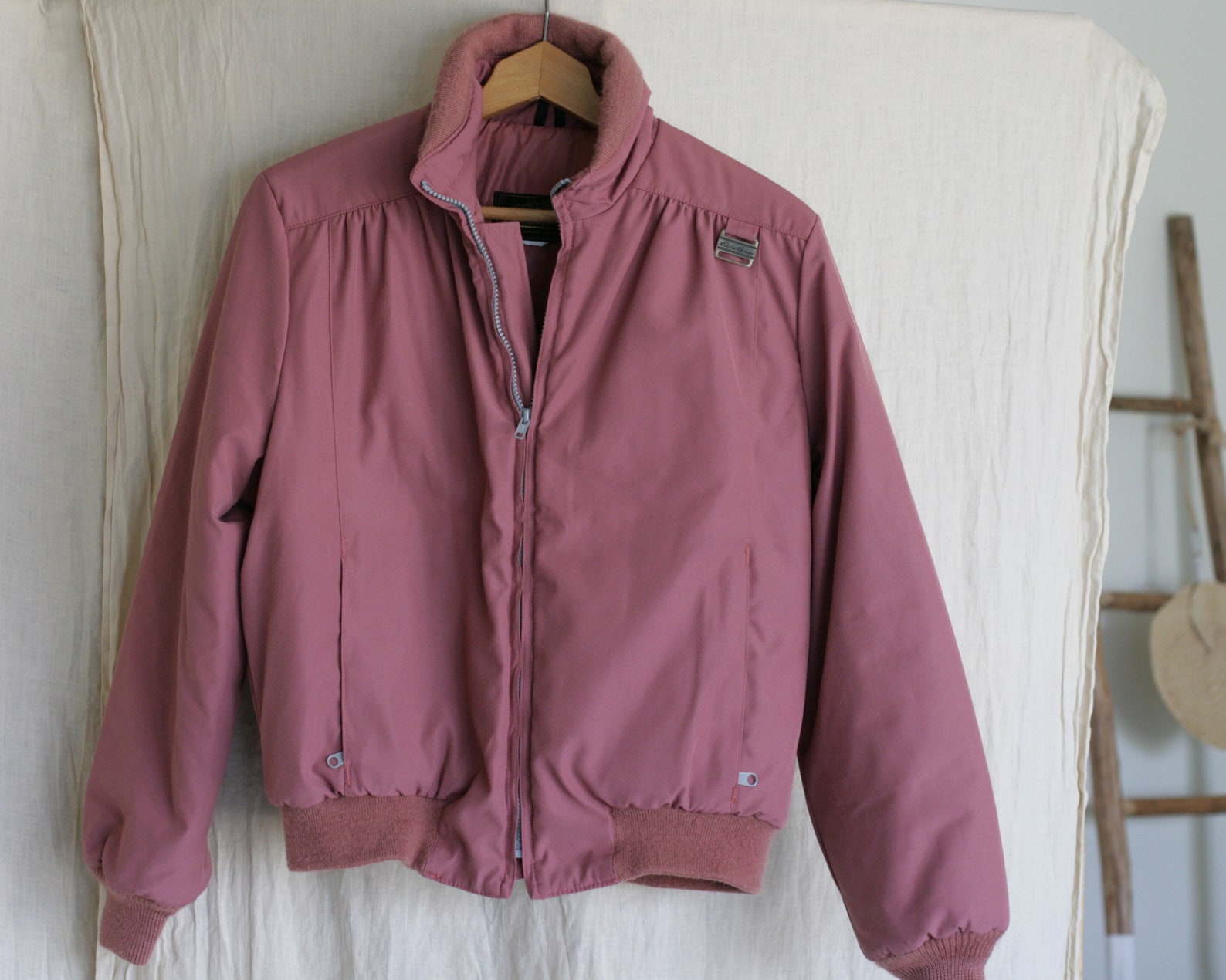 Vintage 80s Mauve Eddie Bauer Bomber Jacket/Outerwear | Etsy