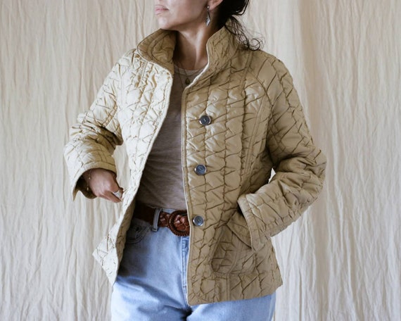 Vintage Caramel Tan Quilted Jacket
