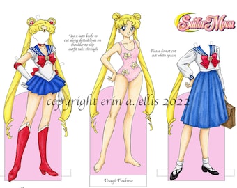 Muñecas de papel Sailor Moon - Etsy México