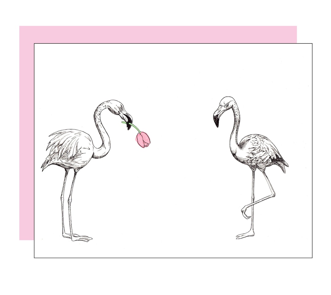 Flamingo Card - Etsy
