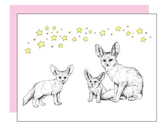 Fennec Foxes Card