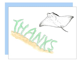 Cownose Ray Thank You Card