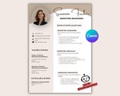 Bewerbungsvorlage Canva, Lebenslauf modern minimalistisch, CV Template deutsch, Bewerbung download, KI Prompts Guide, Bewerbung Set