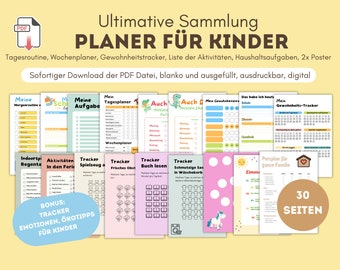Kinderweekplan Montessori, dagelijkse planner kinderen, weekplannen, dagplan voor kinderen, routine kinderen, routine plan kinderen, PDF download kinderen