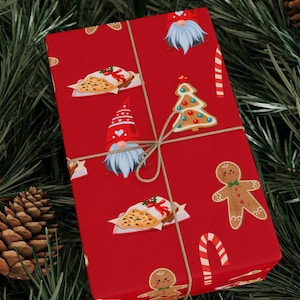 gift wrap paper wrapping roll wrapping paper christmas gift wrap christmas paper Christmas festive paper sheets illustrated