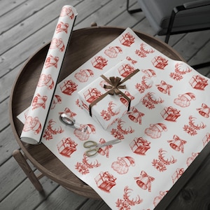 gift wrap paper wrapping roll wrapping paper christmas gift wrap christmas paper Christmas festive paper sheets chistmas illustrated paper