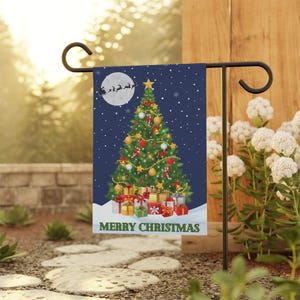 Garden & House Banner Christmas Garden Banner XMas Garden Flags Merry Christmas Garden Banner Santa Flag Santa Banner Christmas Decoration