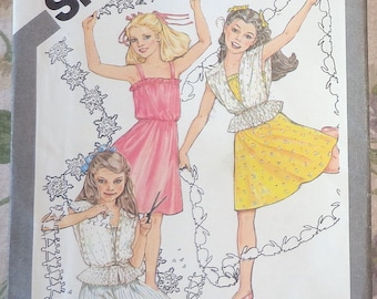 Vintage 1981 Simplicity Cinderella 9938 Sewing Pattern Uncut Girls Child Sz 14 Dress Sundress Jacket Ruffles