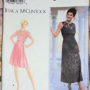 Simplicity 9617 Jessica McClintock Sewing Pattern Misses Petite Dress Evening Sz N 10-12-14 Uncut