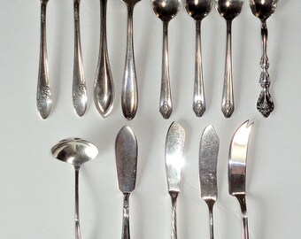 Replacement Banquet wedding Gift idea RARE Trio Silver plated Set serving spoon gravy ladle cake fish server same pattern Royal Plate