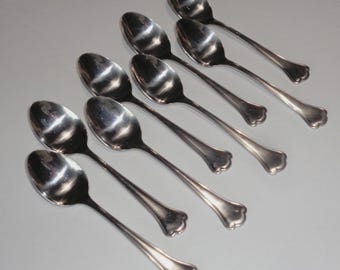 Towle Supreme Cutlery Stainless 8 Place Spoons Three Lobed Tip Satin Japan