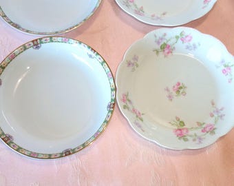 Mismatched Antique 4 Coupe Soup Bowls 2 Noritake 2 Haviland NICE