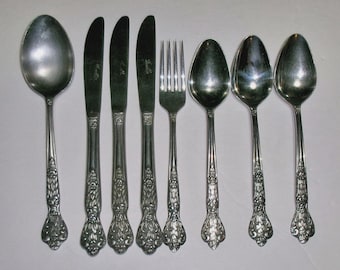 MSI Japan VERSAILLES Stainless 8 Pcs Dinner Knife Fork Soup Serving Spoon Roses Black Gothic