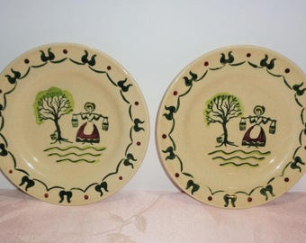 Metlox Poppy Trail HOMESTEAD Provincial 2 Plates Bread Dessert 6.5" Country