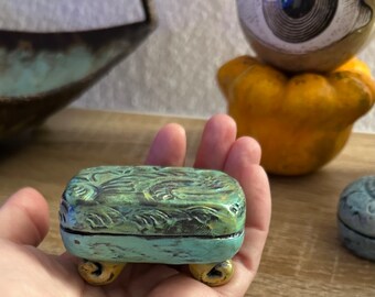 Polymer Clay Covered Trinket Tin Surprise Animal Inside