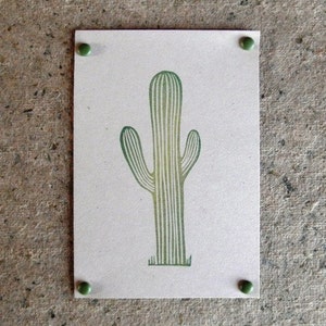 cactus hand carved rubber stamp image 1